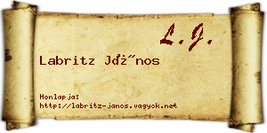 Labritz János névjegykártya